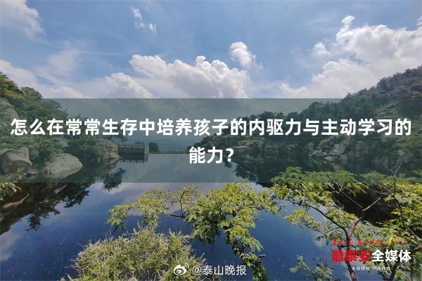 怎么在常常生存中培养孩子的内驱力与主动学习的能力？