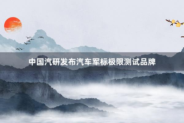 中国汽研发布汽车军标极限测试品牌