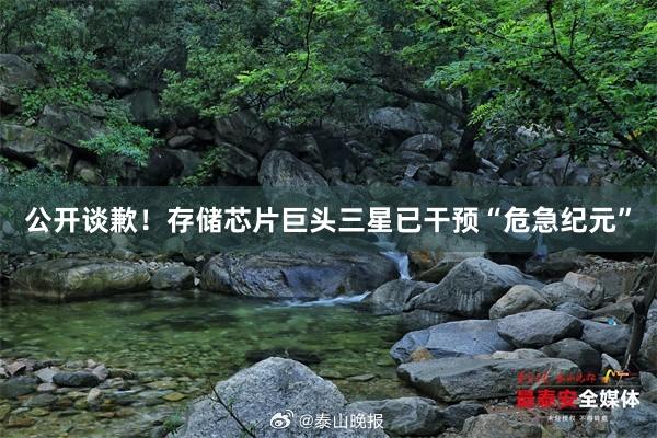 公开谈歉！存储芯片巨头三星已干预“危急纪元”