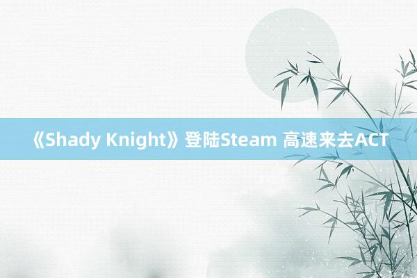 《Shady Knight》登陆Steam 高速来去ACT