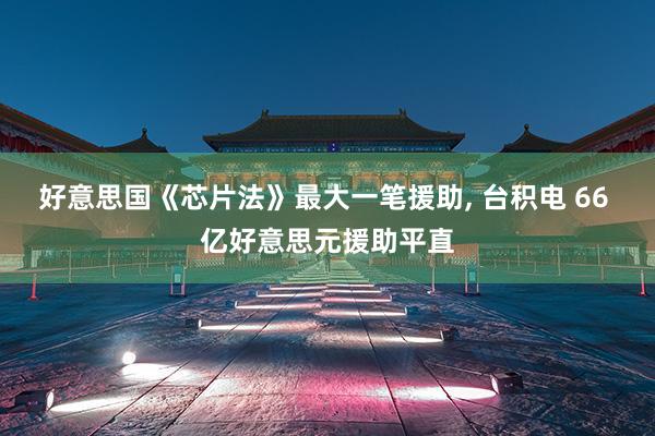 好意思国《芯片法》最大一笔援助, 台积电 66 亿好意思元援助平直